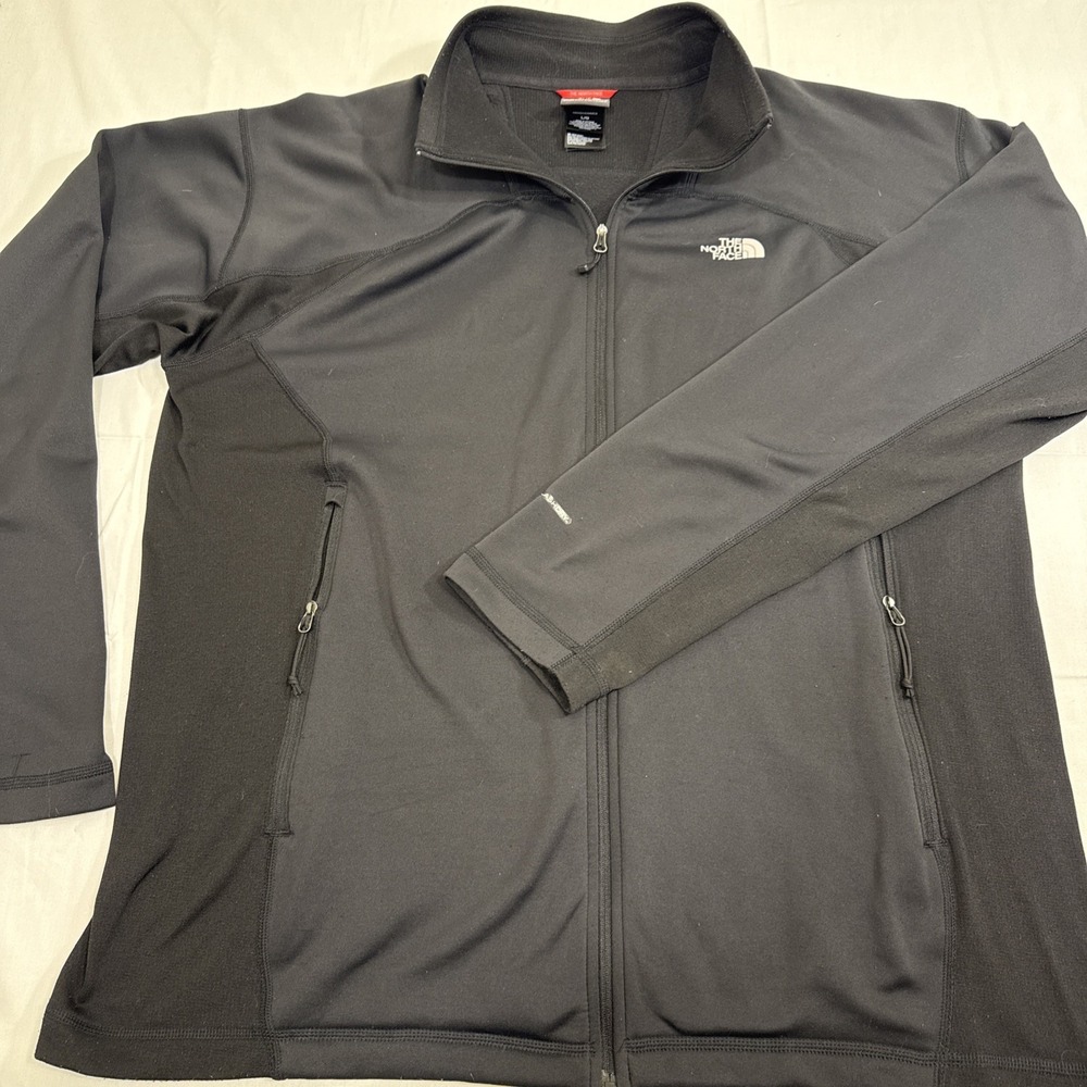 JACKET North Face Men's Large Soft Shell Windwall  Black  Lined Full Zip